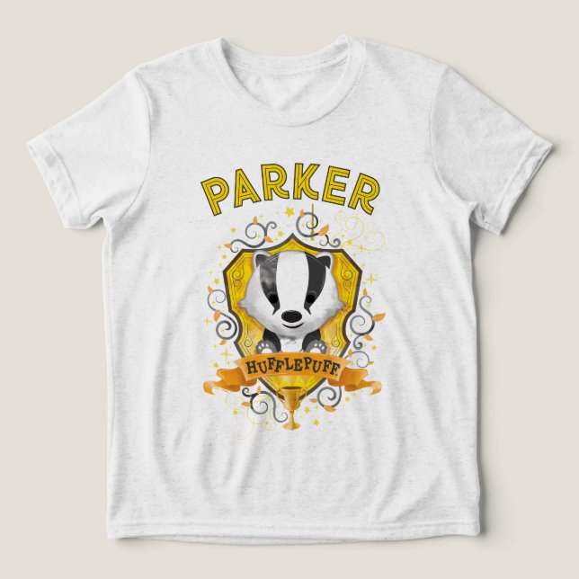 Harry Potter | Charmantes HUFFLEPUFF™-Wappen Tri-Blend Shirt (Design Vorderseite)