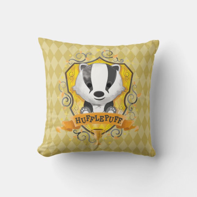 Harry Potter | Charming HUFFLEPUFF™ Wappen Kissen (Vorderseite)