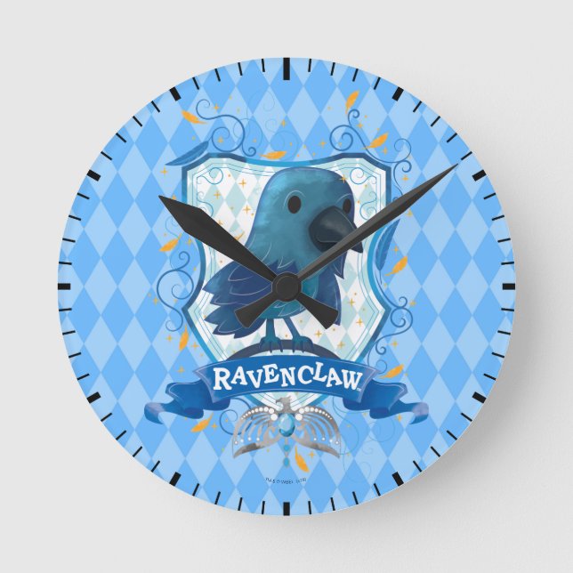 Harry Potter | Charming RAVENCLAW™ Wappen Runde Wanduhr (Vorderseite)