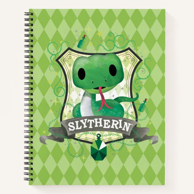Harry Potter | Charming SLYTHERIN™ Wappen Notizbuch (Vorderseite)