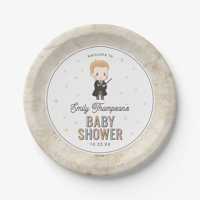 Harry Potter Chibi Draco Malfoy Wizard Baby Shower Pappteller (Vorderseite)