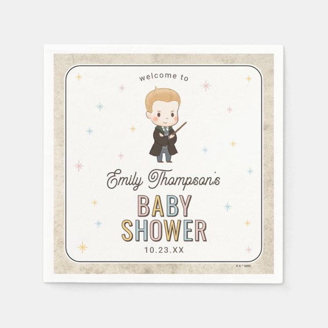 Harry Potter Chibi Draco Malfoy Zauberer Babyparty Serviette (Vorderseite)