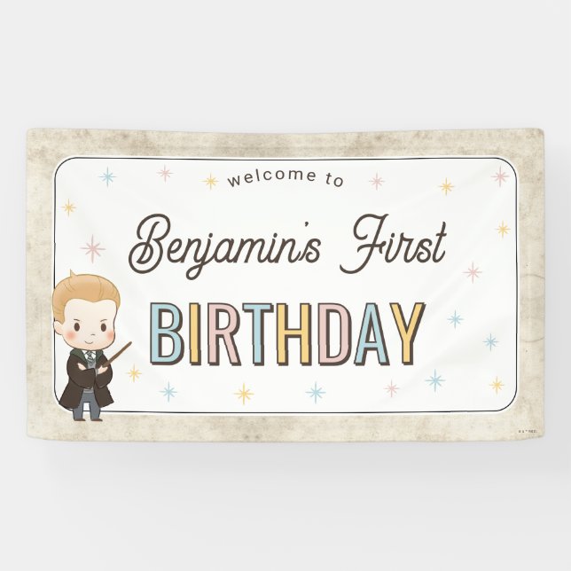 Harry Potter Chibi Draco Malfoy Zauberer Geburtsta Banner (Horizontal)