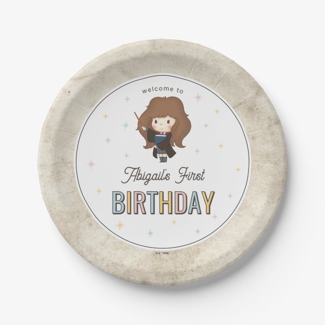 Harry Potter Chibi Hermione Zauberer Geburtstag Pappteller (Vorderseite)
