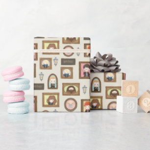 HARRY POTTER™ Chibi Picture Frame Muster Geschenkpapier