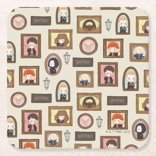 HARRY POTTER™ Chibi Picture Frame Muster Rechteckiger Pappuntersetzer (Vorderseite)