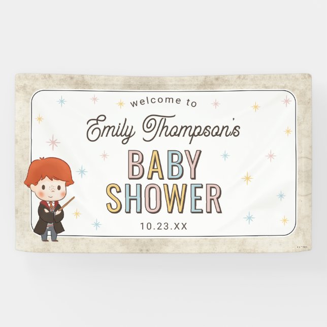 Harry Potter Chibi Ron Weasley Zauberer Babyparty Banner (Horizontal)