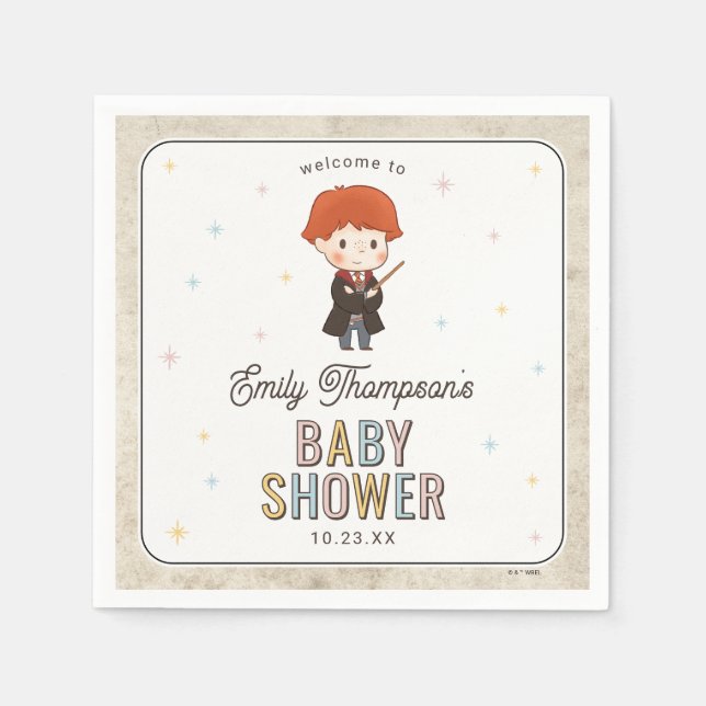 Harry Potter Chibi Ron Weasley Zauberer Babyparty Serviette (Vorderseite)
