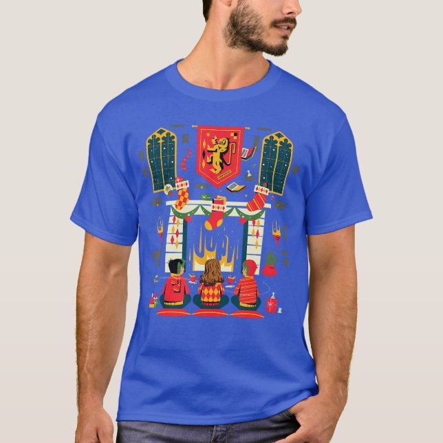 Harry Potter Christmas Friends in Front ofhe Firep T-Shirt (Vorderseite)