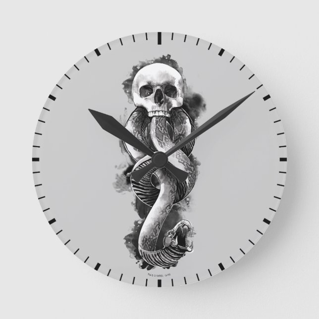 Harry Potter | Dark Mark Watercolor Runde Wanduhr (Vorderseite)