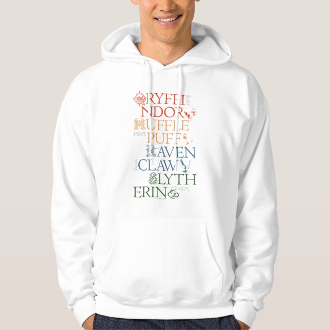HARRY POTTER™ | Delicate Sketch HOGWARTS™ Houses Hoodie (Vorderseite)