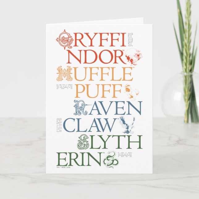 HARRY POTTER™ | Delicate Sketch HOGWARTS™ Houses Karte (Vorderseite)