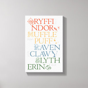 HARRY POTTER™   Delicate Sketch HOGWARTS™ Houses Leinwanddruck