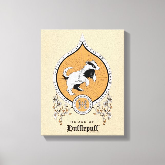HARRY POTTER™ | Delicate Sketch HUFFLEPUFF™ Wappen Leinwanddruck (Vorderseite)