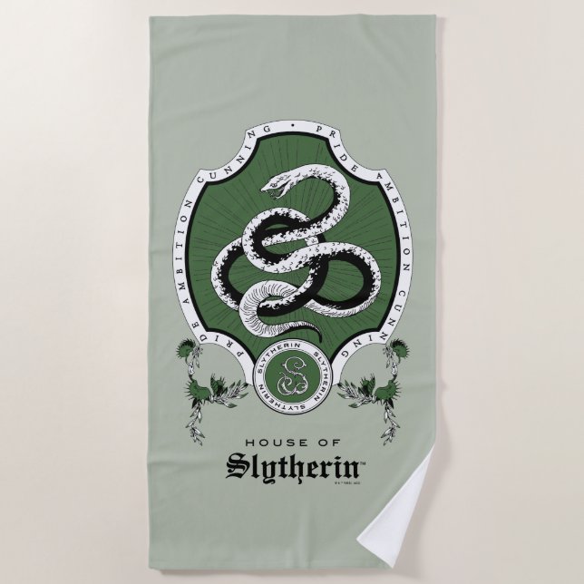HARRY POTTER™ | Delikates Sketch SLYTHERIN™ Wappen Strandtuch (Vorderseite)