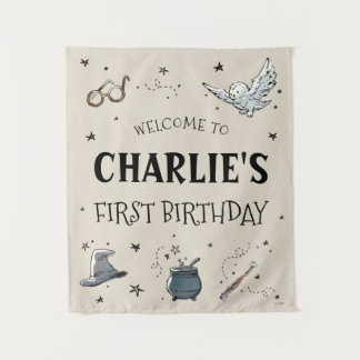 Harry Potter Erster Geburtstag Willkommen Wandteppich