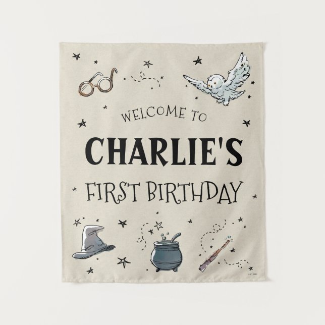 Harry Potter Erster Geburtstag Willkommen Wandteppich (Vorderseite)