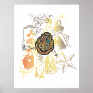 Harry Potter   Farbenfrohe Hogwarts Crest Poster