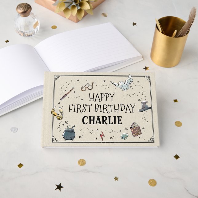 Harry Potter First Birthday Gästebuch (Vorderseite Offen)
