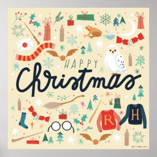 Harry Potter | Frohe Weihnachten mit festlichen Ik Poster