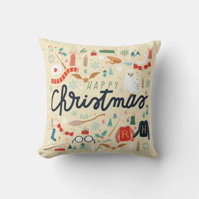 Harry Potter | Frohe Weihnachten mit festlichen Sy Kissen (Vorderseite)