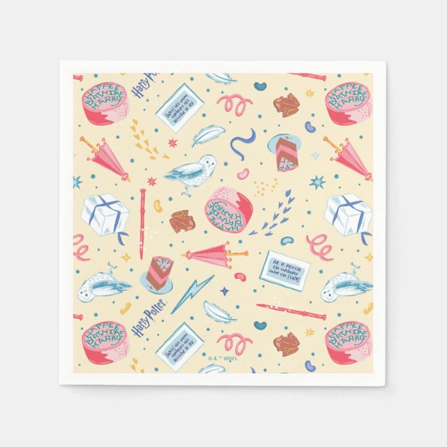 HARRY POTTER™ Geburtstagsfeiermuster Serviette (Vorderseite)