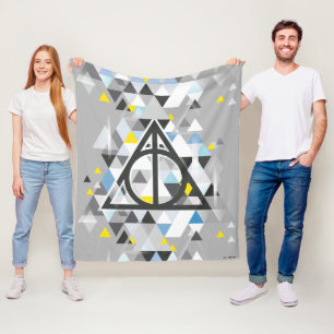 Harry Potter Geometric   Deathly Hallows Symbol Fleecedecke