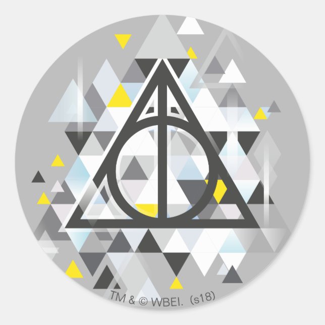 Harry Potter | Geometrisches Symbol der Heiligen H Runder Aufkleber (Vorderseite)