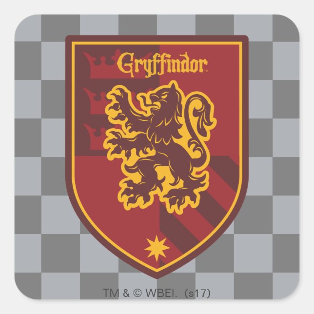 Harry Potter | Gryffindor House Pride Wappen Quadratischer Aufkleber (Vorderseite)
