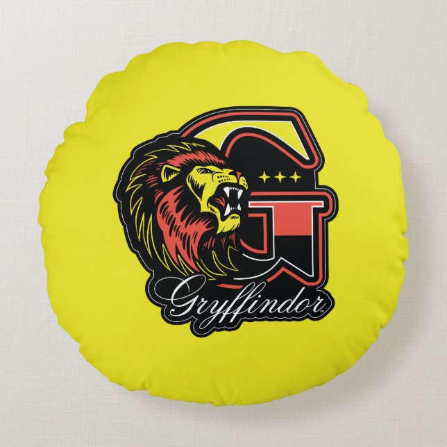 HARRY POTTER™ | GRYFFINDOR™ Leichtathletik-Abzeich Rundes Kissen (Vorderseite)