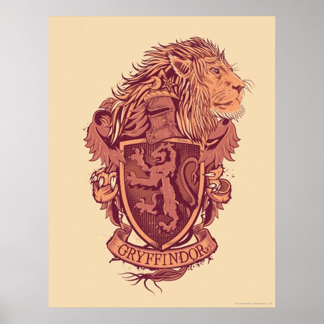 Harry Potter | Gryffindor Lion Wappen Poster (Vorne)