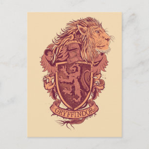 Harry Potter   Gryffindor Lion Wappen Postkarte