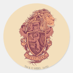 Harry Potter   Gryffindor Lion Wappen Runder Aufkleber