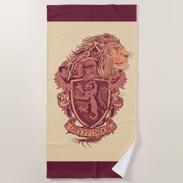 Harry Potter | Gryffindor Lion Wappen Strandtuch (Vorderseite)