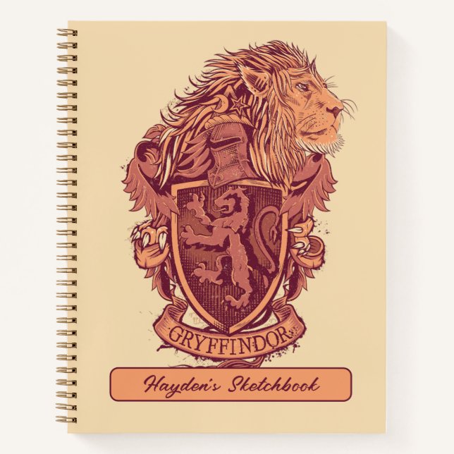 Harry Potter | Gryffindor Lion Wappen Zeichnend Notizbuch (Vorderseite)