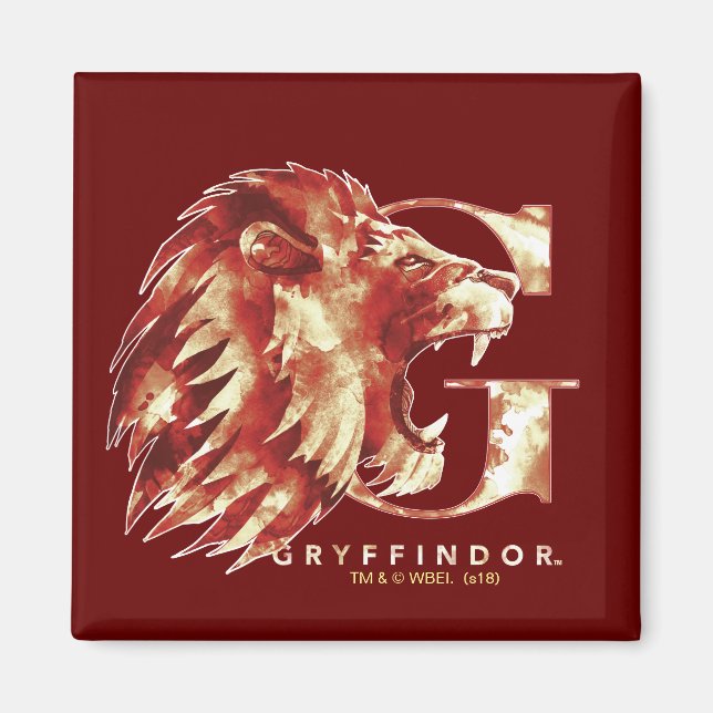 Harry Potter | GRYFFINDOR™ Lion Watercolor Magnet (Vorne)