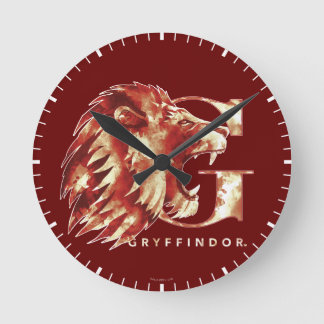 Harry Potter | GRYFFINDOR™ Lion Watercolor Runde Wanduhr