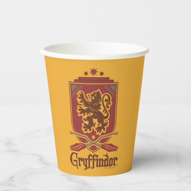 Harry Potter | Gryffindor QUIDDITCH™ Abzeichen Pappbecher (Vorderseite)