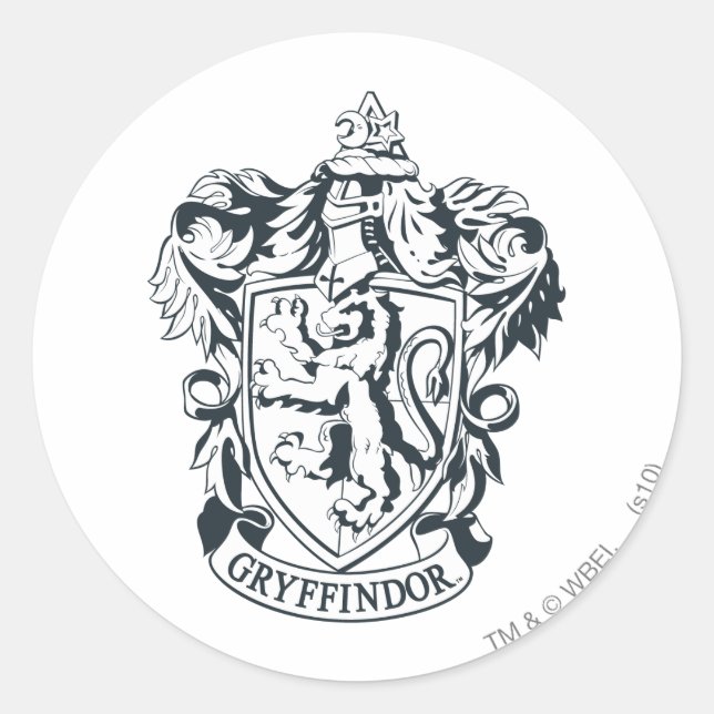Harry Potter | Gryffindor-Schablonen-Skizze Runder Aufkleber (Vorderseite)