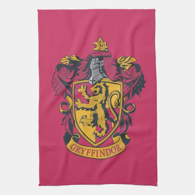 Harry Potter | Gryffindor Wappen Gold und Rot Geschirrtuch (Vertikal)