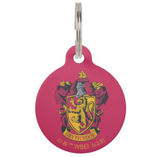 Harry Potter Gryffindor Wappen Gold und Rot Haustiermarke