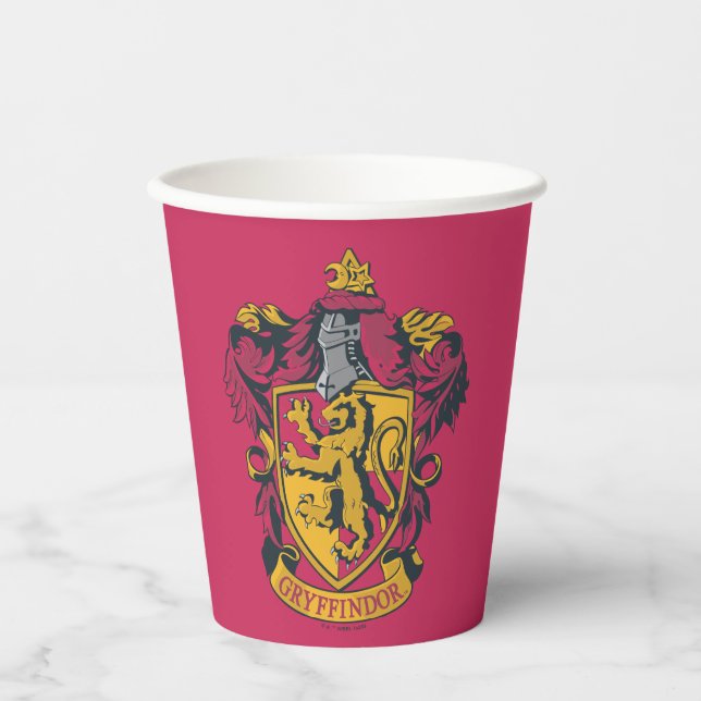 Harry Potter | Gryffindor Wappen Gold und Rot Pappbecher (Vorderseite)