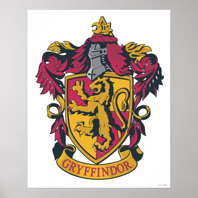 Harry Potter | Gryffindor Wappen Gold und Rot Poster (Vorne)