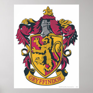 Harry Potter   Gryffindor Wappen Gold und Rot Poster
