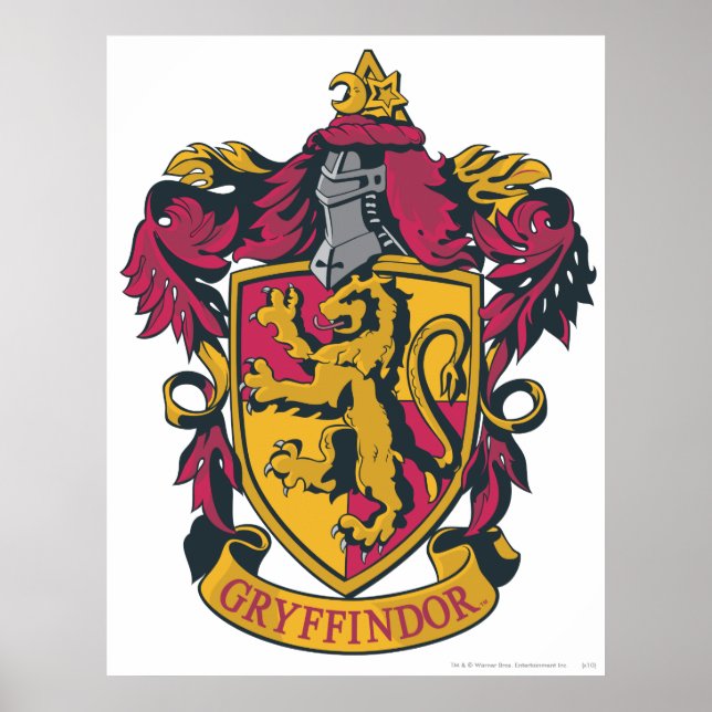Harry Potter | Gryffindor Wappen Gold und Rot Poster (Vorne)