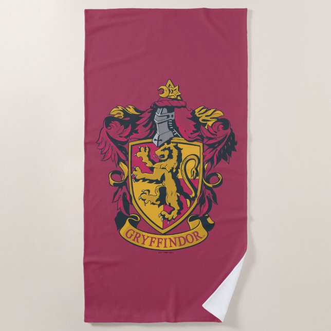 Harry Potter | Gryffindor Wappen Gold und Rot Strandtuch (Vorderseite)
