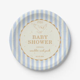 Harry Potter Hedwig Blau Gestreift Baby Shower Pappteller