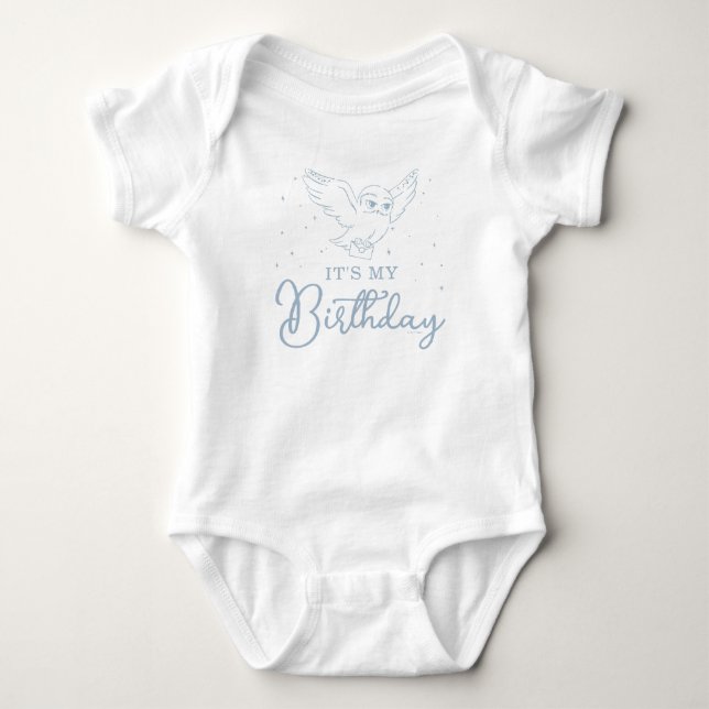 Harry Potter Hedwig Blau Magischer Geburtstag Baby Strampler (Vorderseite)