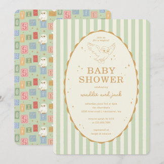 Harry Potter Hedwig geschlechtsneutrale Babyparty Einladung