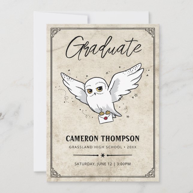 Harry Potter | Hedwig Graduation Party Ankündigung (Vorderseite)